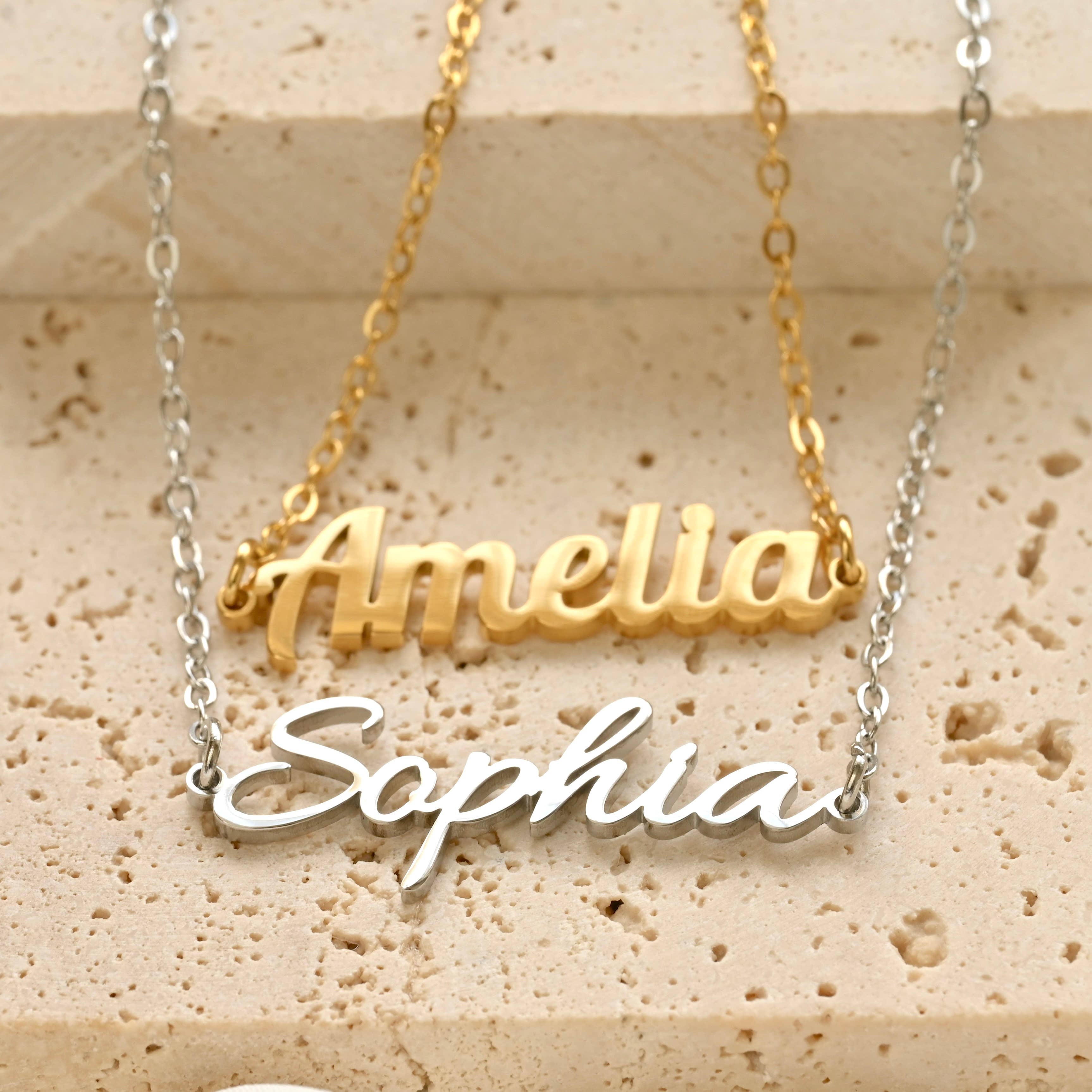 Blueyejewelry - Wholesale Pendant/Charm Necklace - Custom Name Necklace - 18k Gold Personalized Name Necklace9