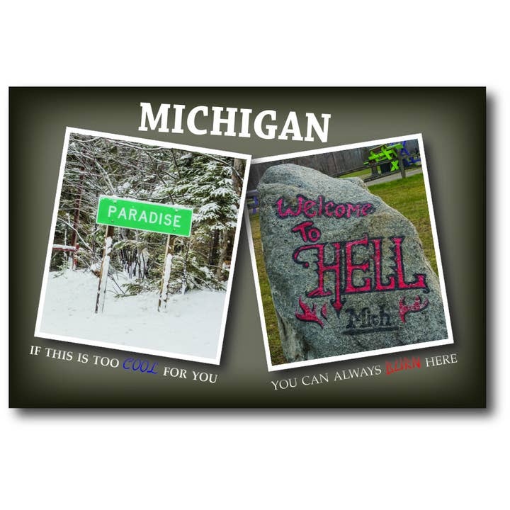 PARADISE/HELL - Michigan Postcard for wholesale by Phil Stagg Photography
