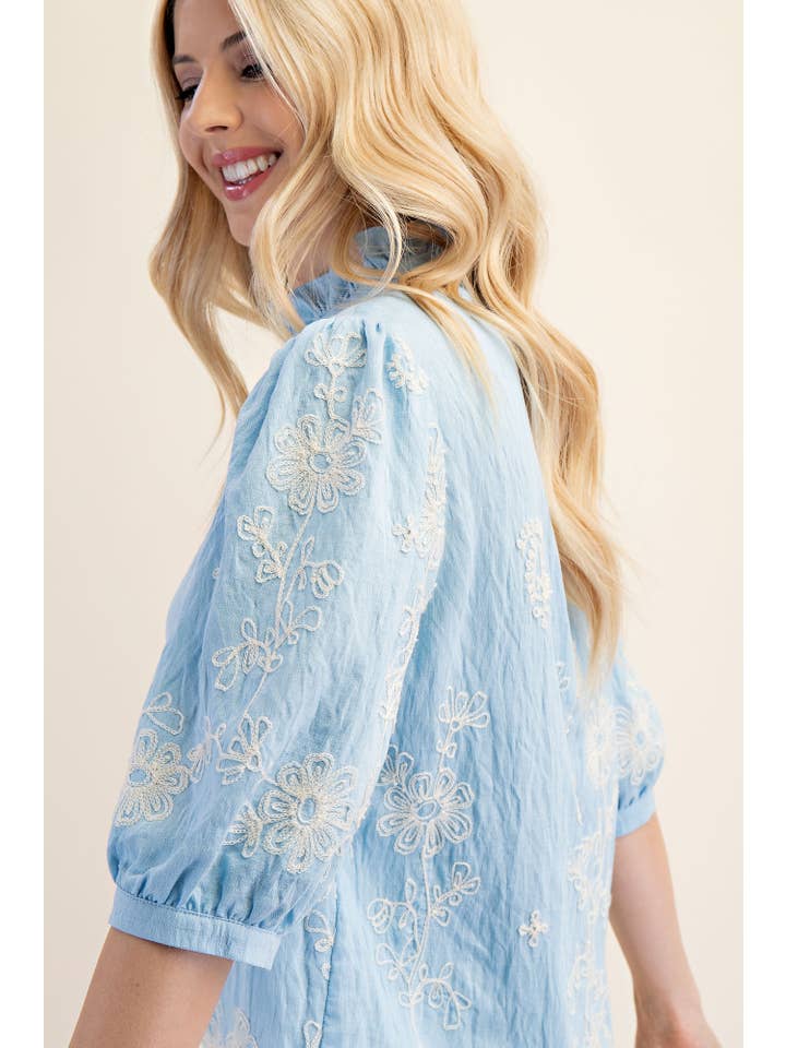 Glam - Vendita all'ingrosso Camicetta - Donna - Top a collo alto con maniche a palloncino