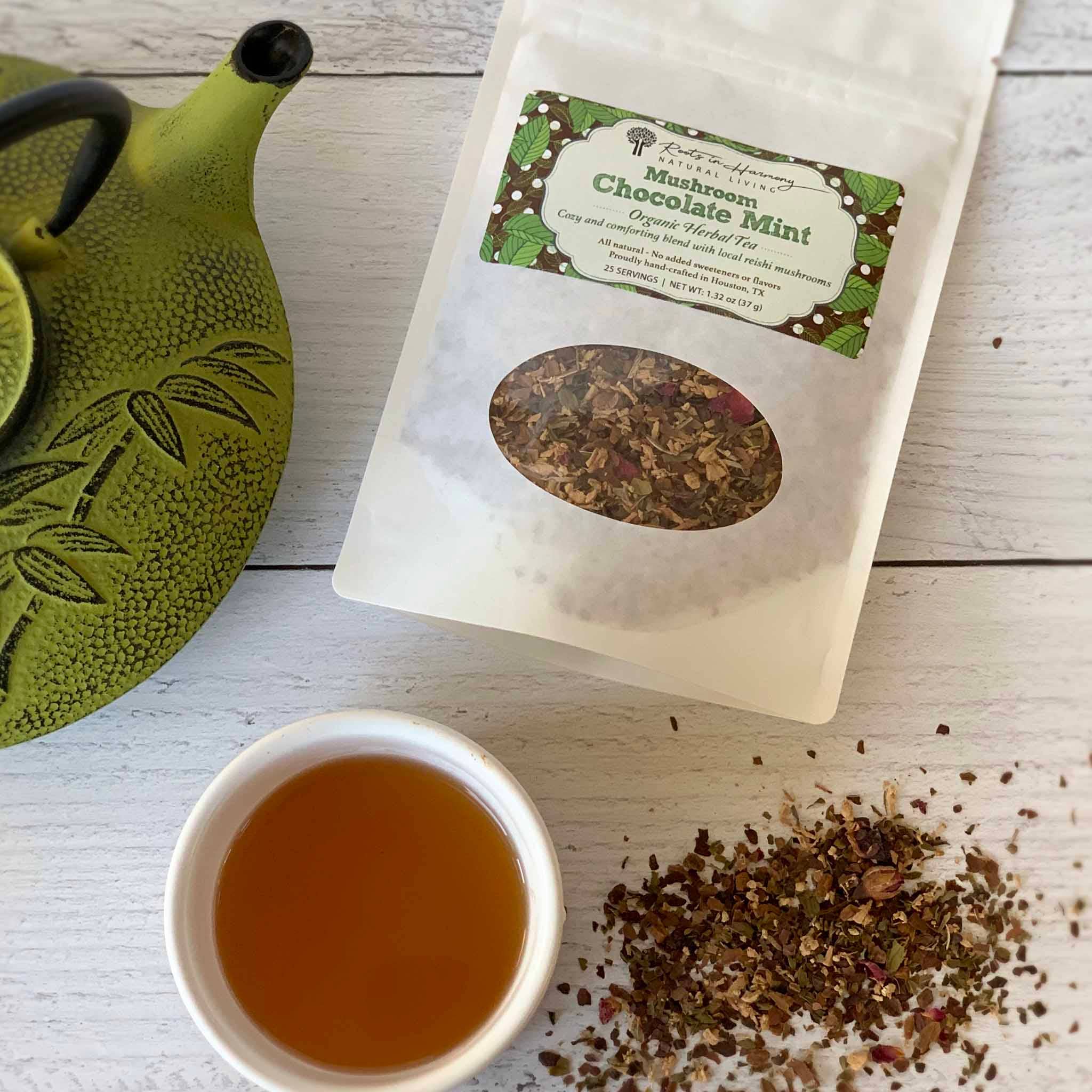 ROOTS IN HARMONY - Wholesale Health/Detox Tea - Mushroom Chocolate Mint™ Tea2