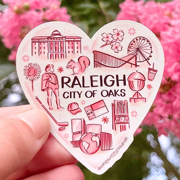 Emily Westbrook Design - Wholesale Sticker - Raleigh, NC Heart Sticker 1