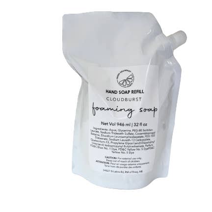Cloudburst Foaming Hand Soap Refill for wholesale by Green Grapefruit Soaps