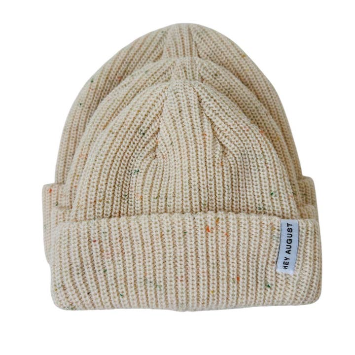Gorro de punto grueso en crema moteada para venta al por mayor de HEY AUGUST CO