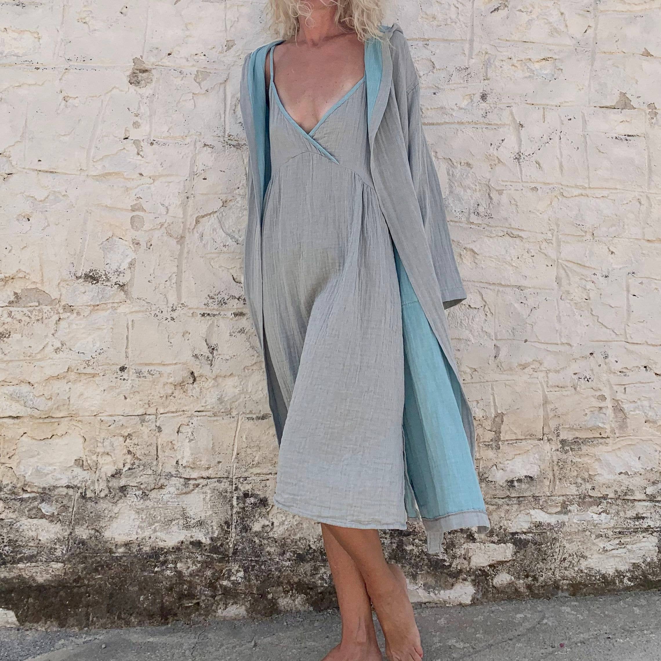 loom.ist – Robe - Mulher por atacado – Robe com Capuz de Musselina6