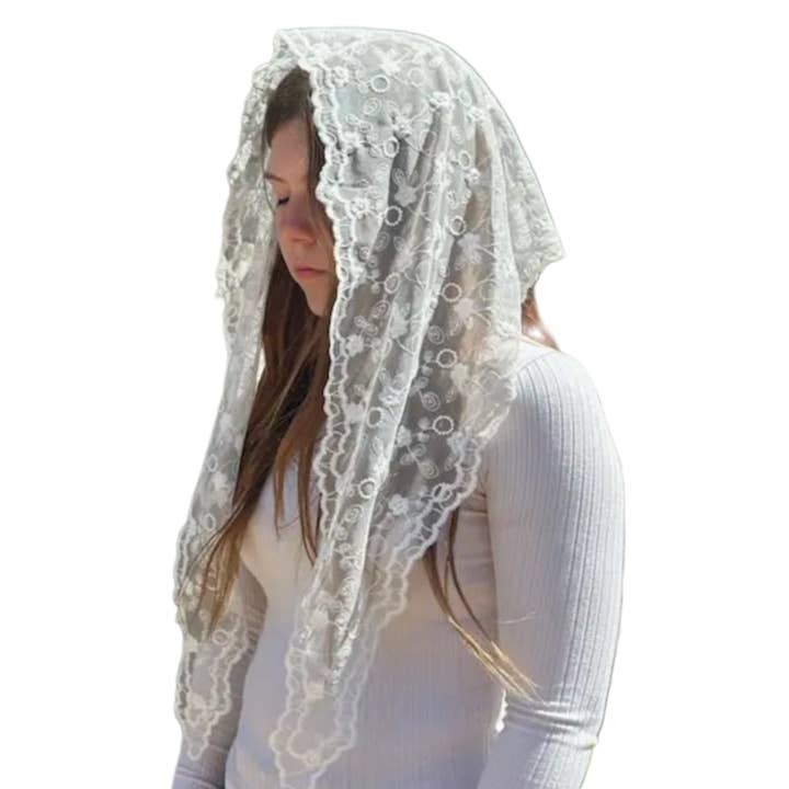 Oremus Mercy - Wholesale Veil - Women's - St. Rebekah Veil - WHITE