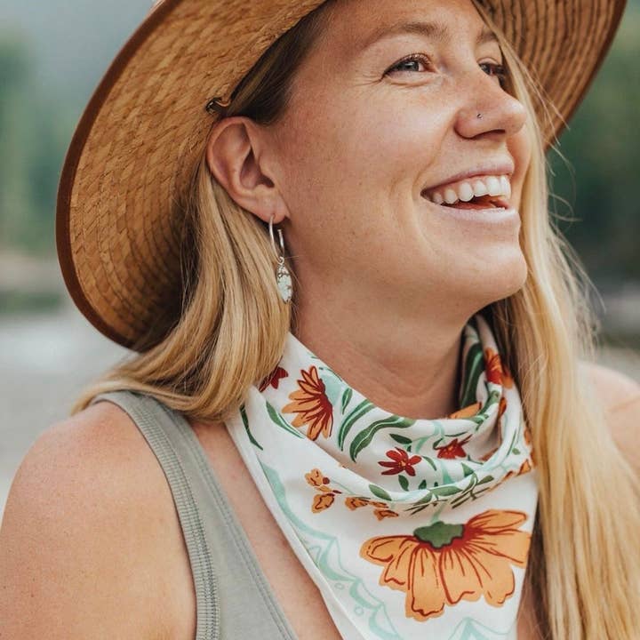 Handker Bandanas - Vente Bandana – femme - No. 031 Flora bandana en coton premium1