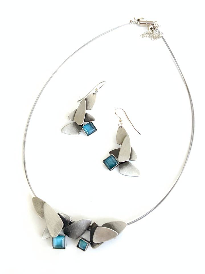 CONJUNTOS (GY1) - Colar (G) 17"+2" & Brincos de Gancho de Fio (Y) Conjunto por atacado de Christophe Poly / Crono Design