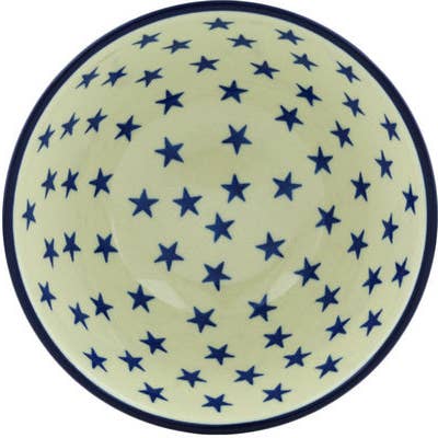 cereal bowl 6" Starburst Americana Theme for wholesale by Polmedia Polish Pottery