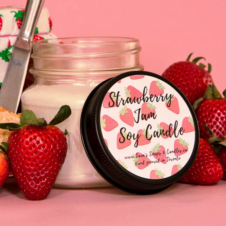 Jordbærsyltetøj - 8 oz for engroshandel hos Sara's soaps and candles