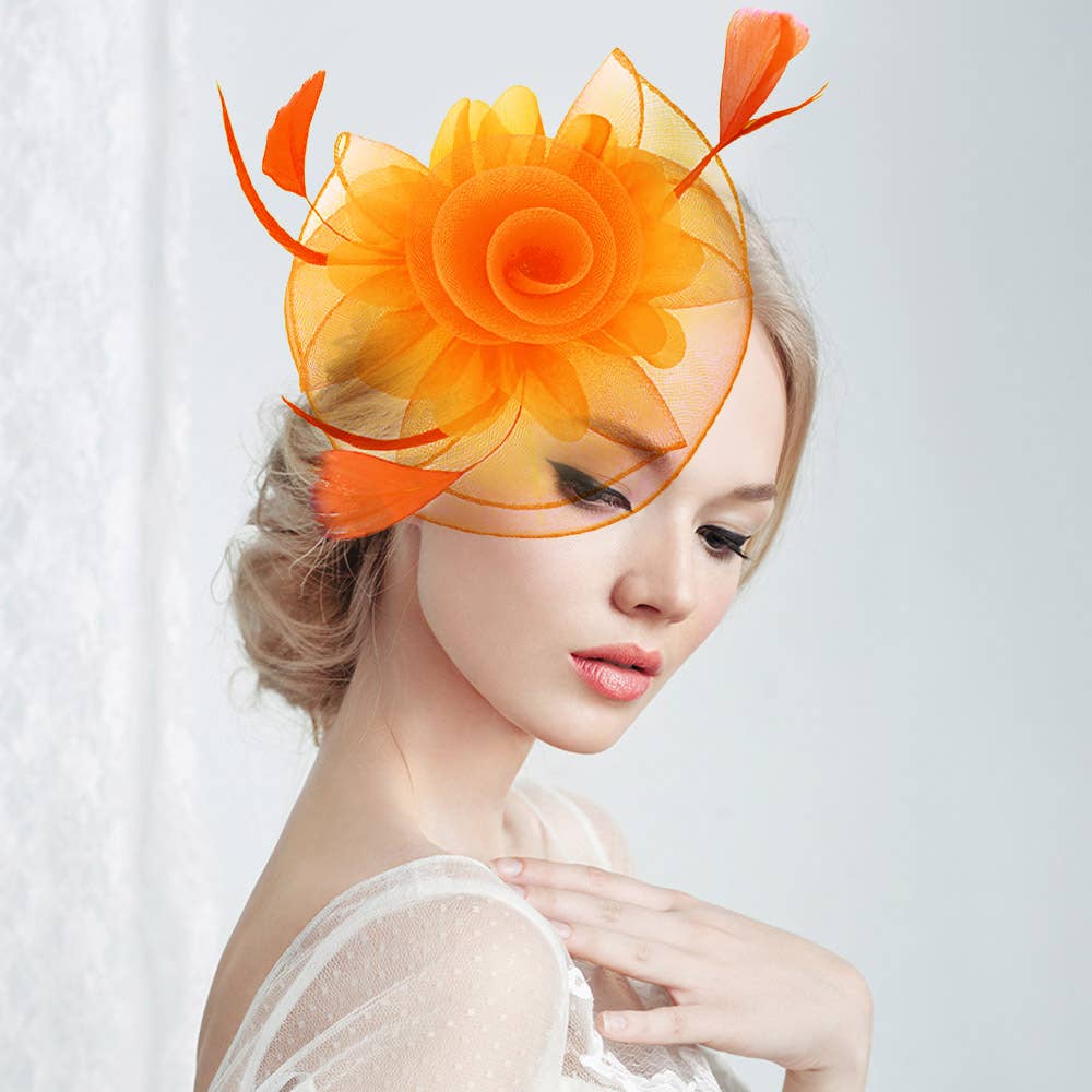 Sensibling Corp. - Vendita all'ingrosso Fascinator - Donna - Fascinator / Cerchietto con Fiore, Piuma e Rete11