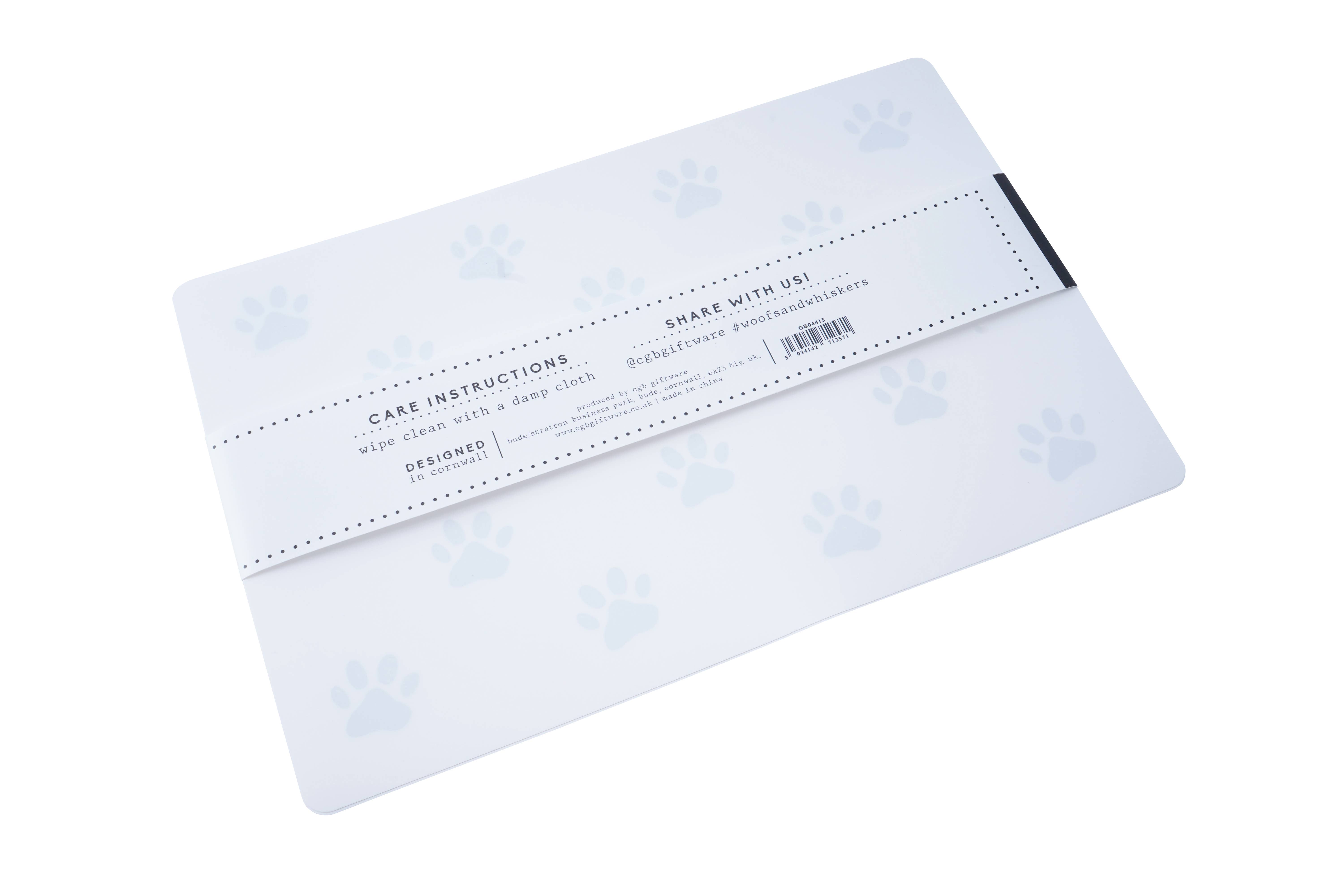 CGB Giftware - Vente Tapis de gamelle – chien - Set de 2 tapis repas et eau pour chien Woofs & Whiskers2