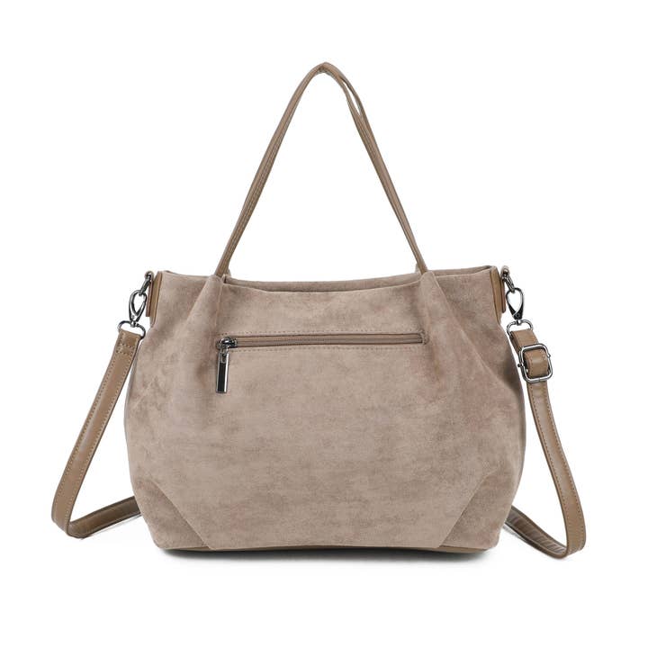 Ellas Trading - Wholesale Shoulder Bag - Women's - Faux Suede Shoulder Tote Bag Detachable Crossbody Strap9