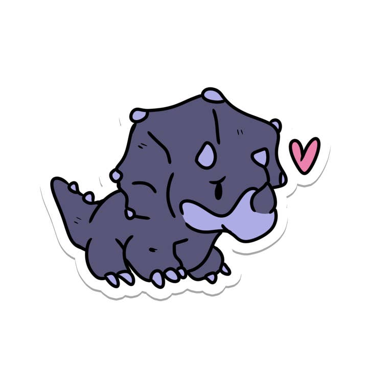 Rebel and Siren - Venta al por mayor Pegatina - Dino morado | Animals | Lindo | Adhesivo impermeable | 3 pulgadas