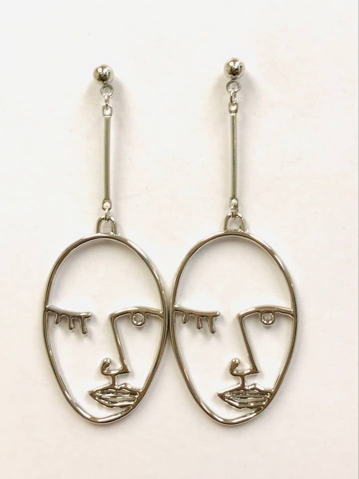 Picasso Face Long Bar Earrings for wholesale by SimpleNGreat