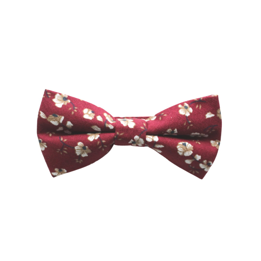 Tie Mood – wholesale Bow Tie - Men’s – Rowan Burgundy Floral Bow Tie2