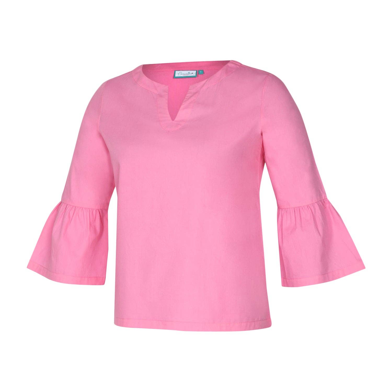 Cosmos Solid rosa Top rosa Cosmos Savannah con maniche arricciate, da donna in vendita all'ingrosso su Faire2