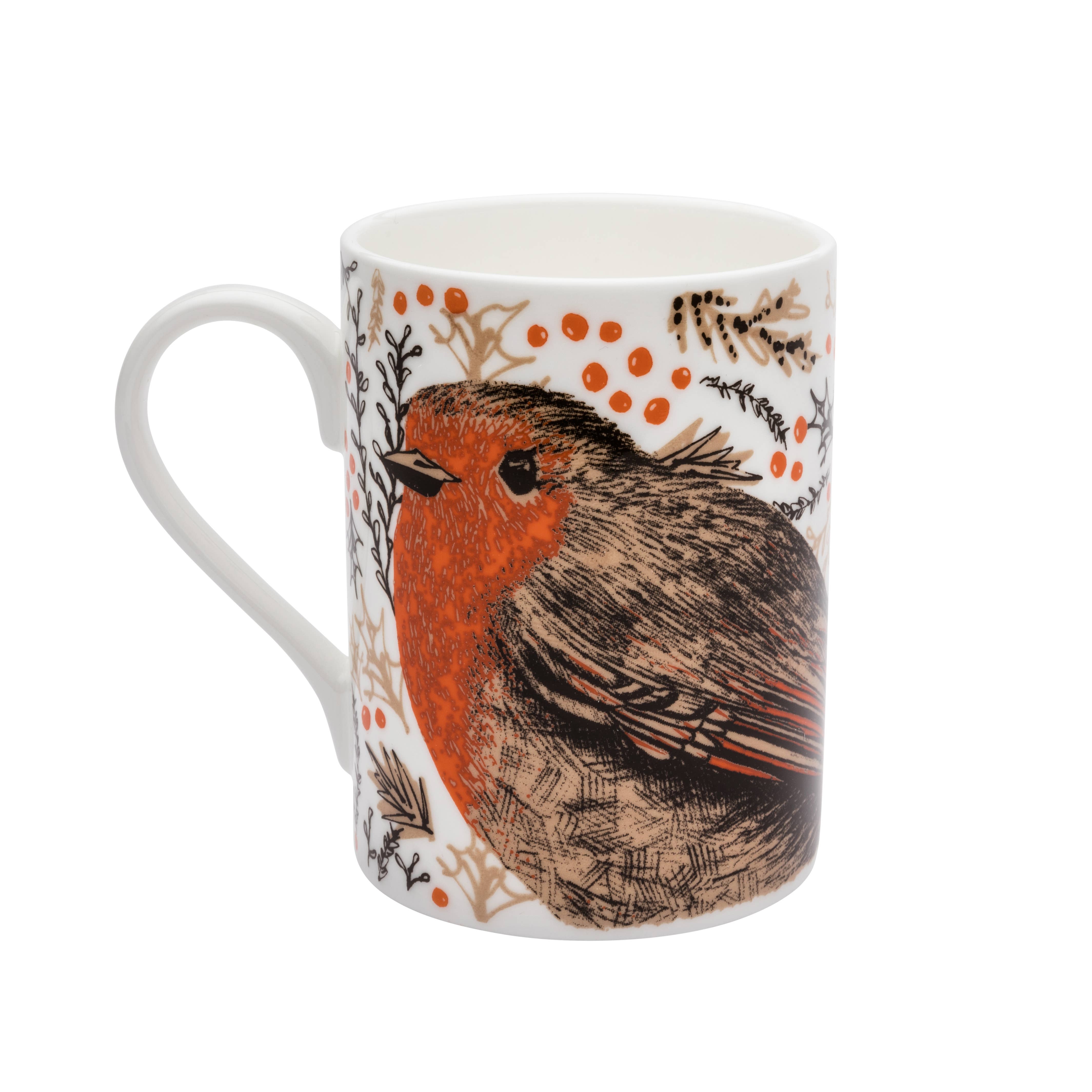 Parkwood Springs - Wholesale Coffee Mug - Cherith Harrison Christmas Robin Bone China Mug2