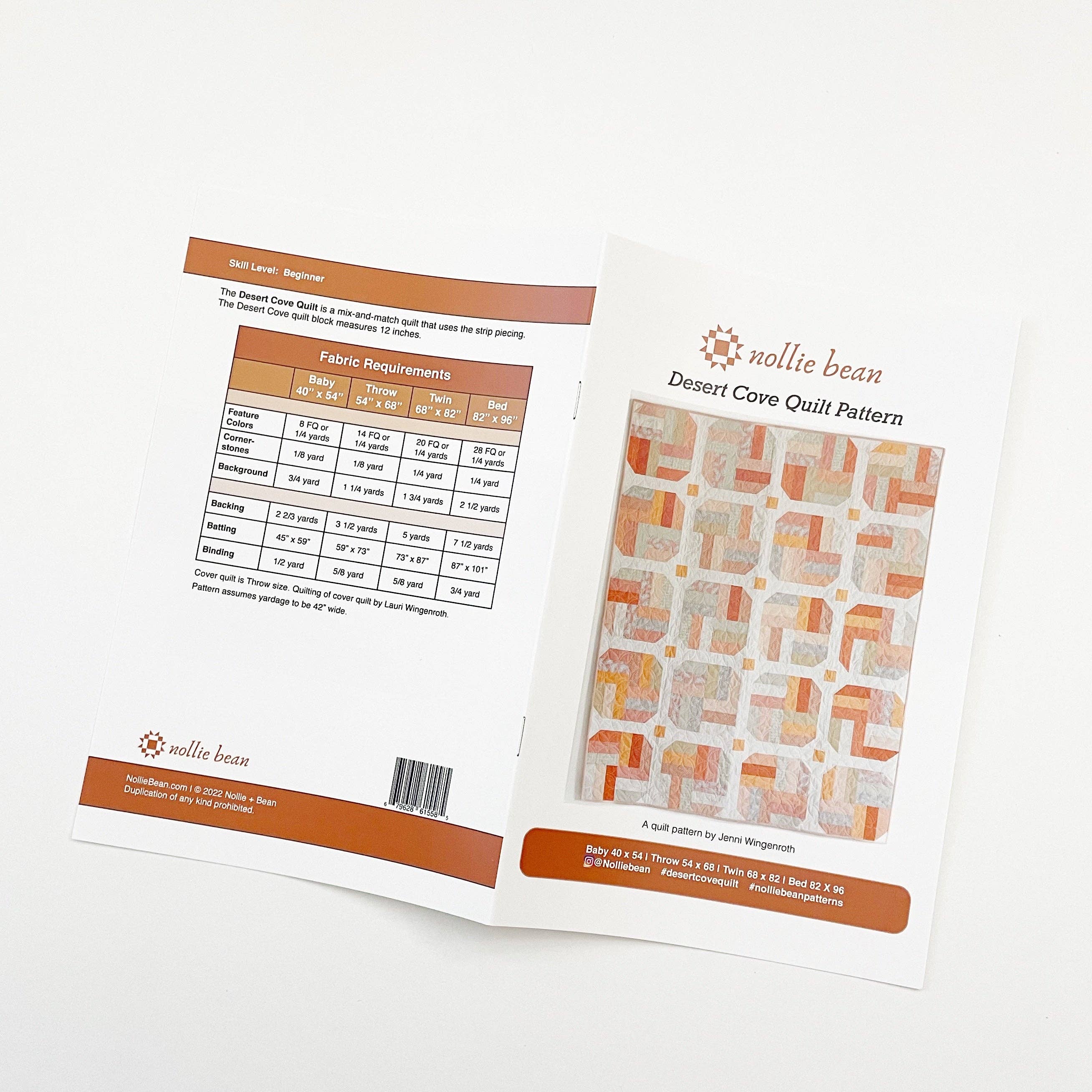 Desert Cove Quilt Pattern (Printed) for wholesale by Nollie Bean