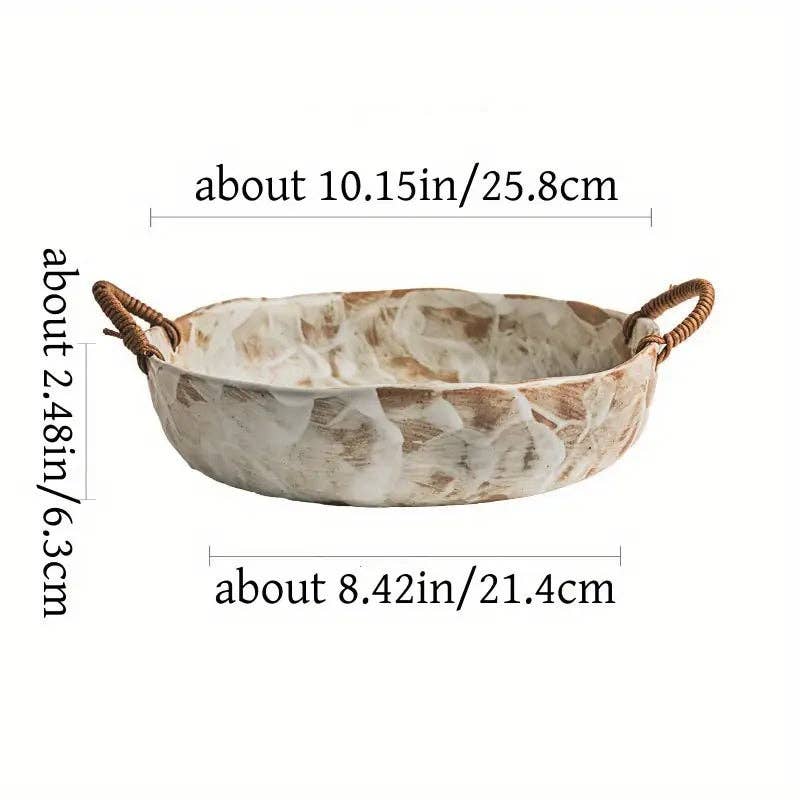 Huis Van Merken - Wholesale Bowl - Rustic Pottery Bowl - Hemp Handles, Fruit Salad Cereal Bowl3