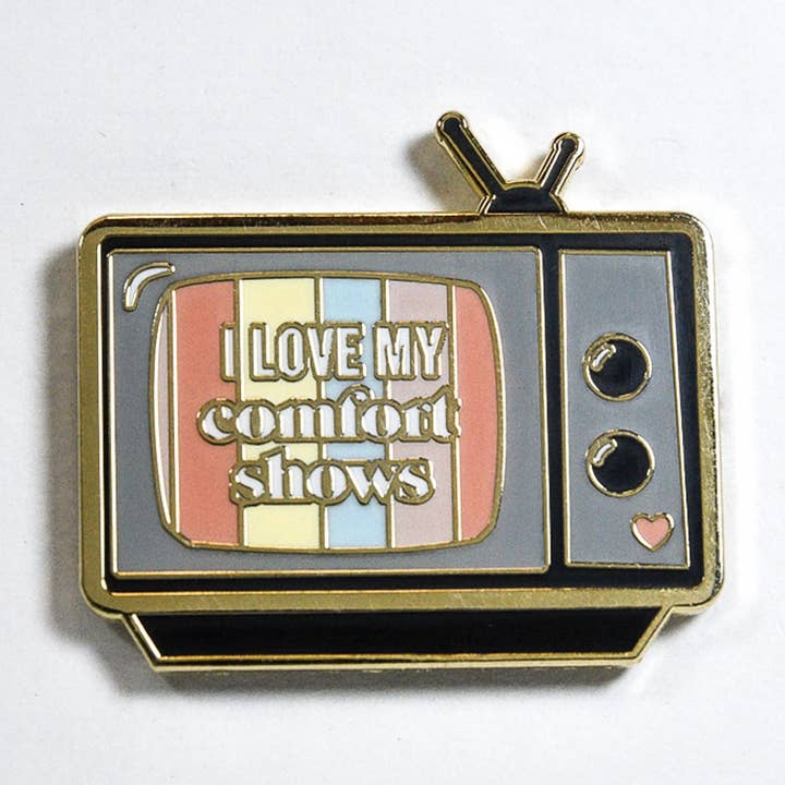 Retro TV Comfort Shows Enamel Pin for wholesale by Yours Truly, Mary Anne