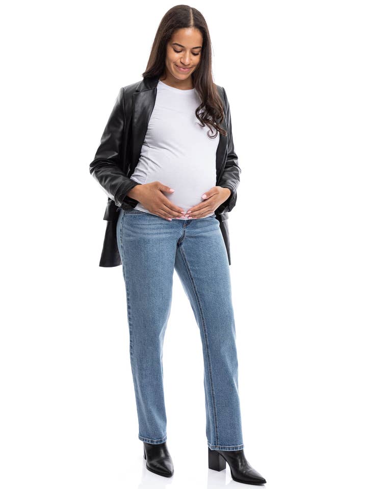 1822 Denim - Wholesale Jeans - Maternity - MATERNITY 30” STRAIGHT LEG JEAN W/ BELLYBAND