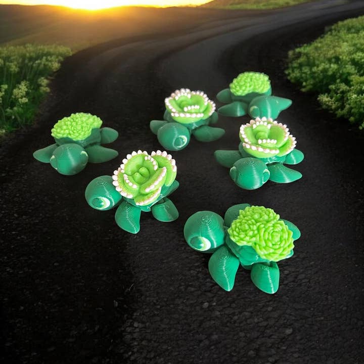 3D in Paradise - Wholesale Fidget Toy - Kids - Mini Succulent Turtle fidget figurine figures 3D printed0