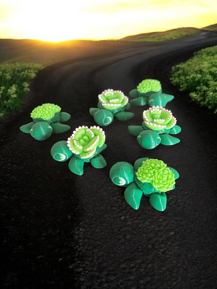 Mini vetplant schildpad friemelfiguur figuren 3D-geprint voor wholesale door 3D in Paradise