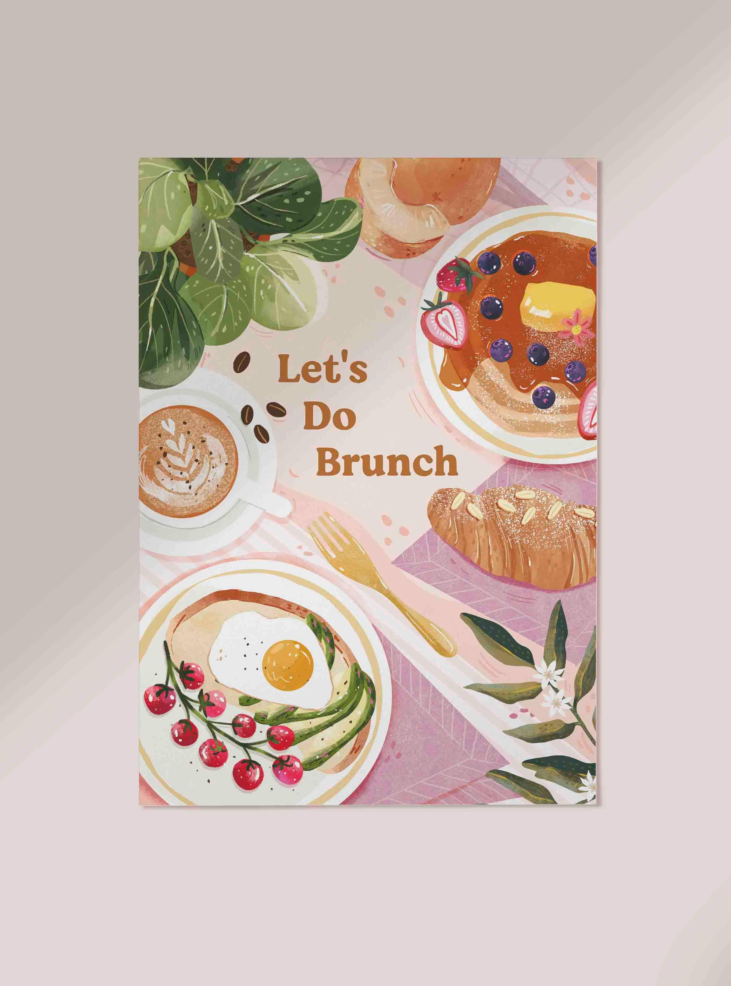 Anna Cheng Design – wholesale Art print – Let's Do Brunch Breakfast Cafe Art Print for Foodies2
