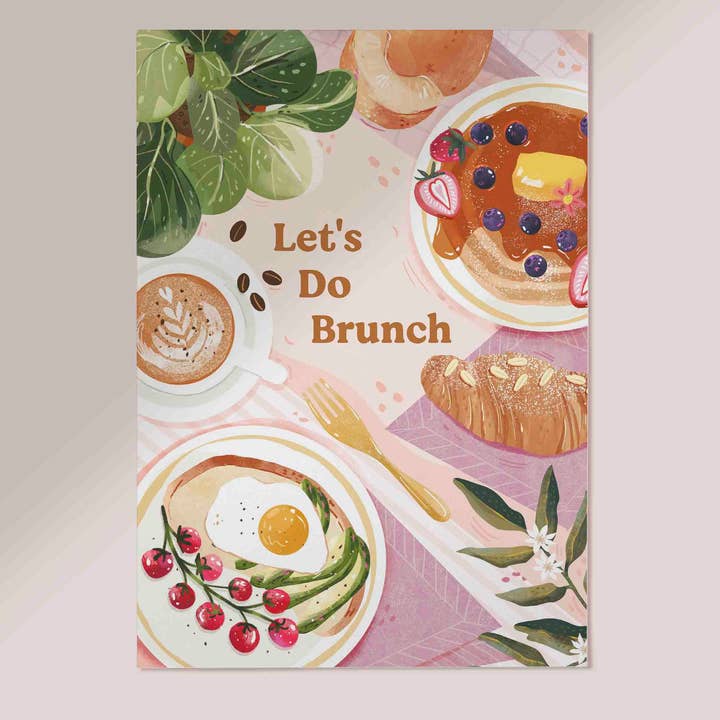 Anna Cheng Design – wholesale Art print – Let's Do Brunch Breakfast Cafe Art Print for Foodies2