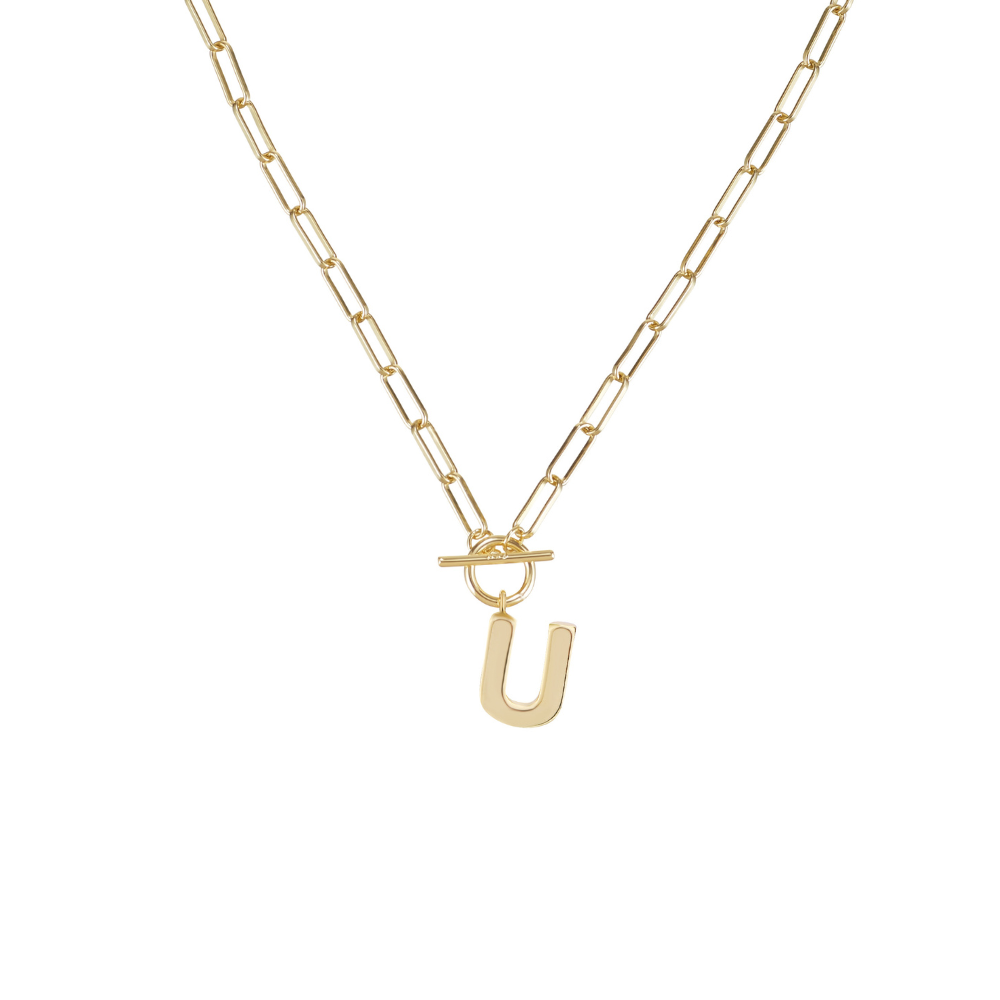 Toggle Initial Necklace in Gold for wholesale on Faire36