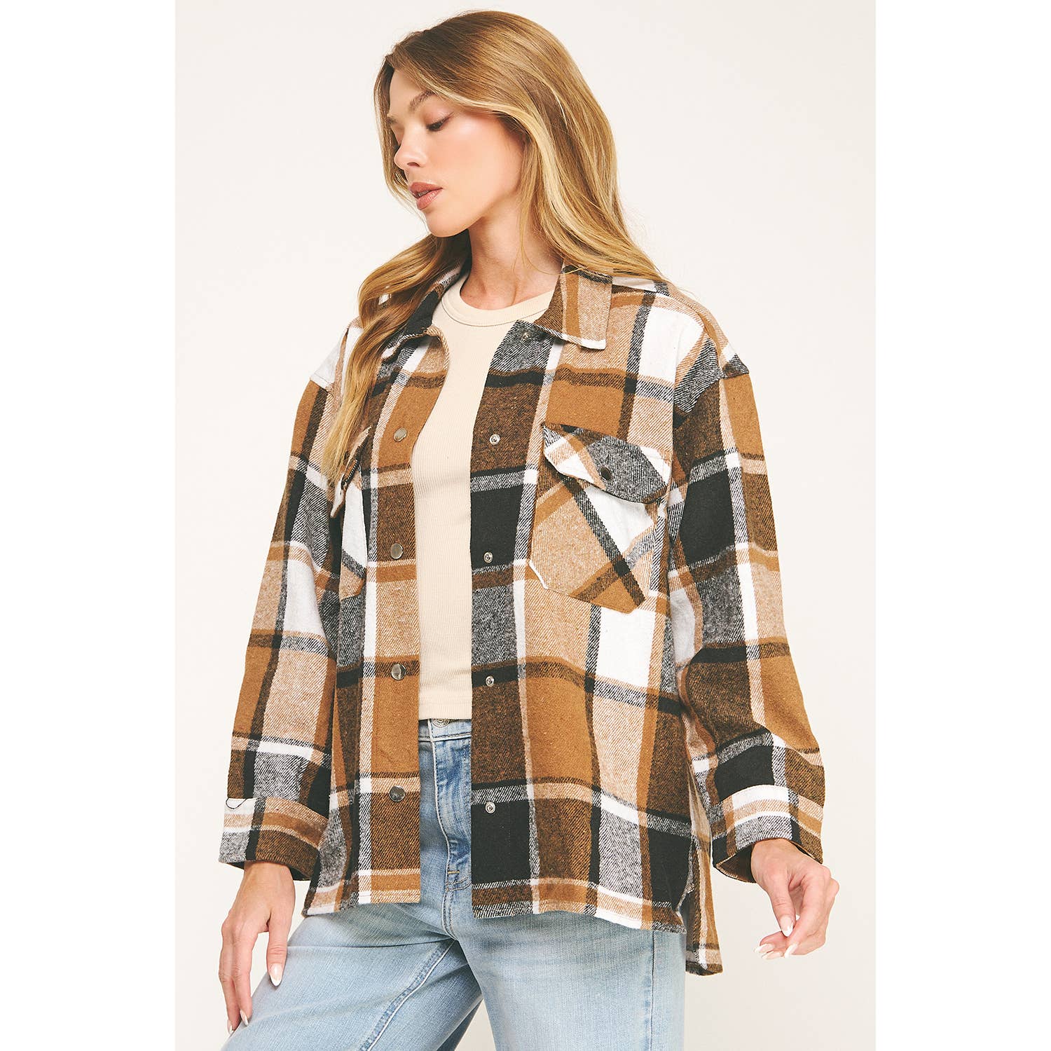 PLAMU KUSCHELIGES CHIC ÜBERGROßES FLANELL-HEMDJACKE für den Großhandel auf Faire4