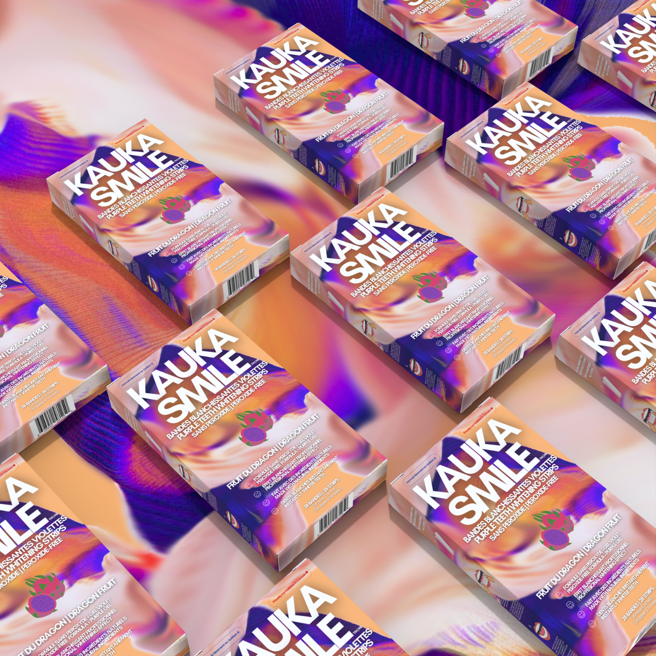 Kauka Smile - Vendita all'ingrosso Sbiancanti per denti - Strisce sbiancanti viola senza perossido2