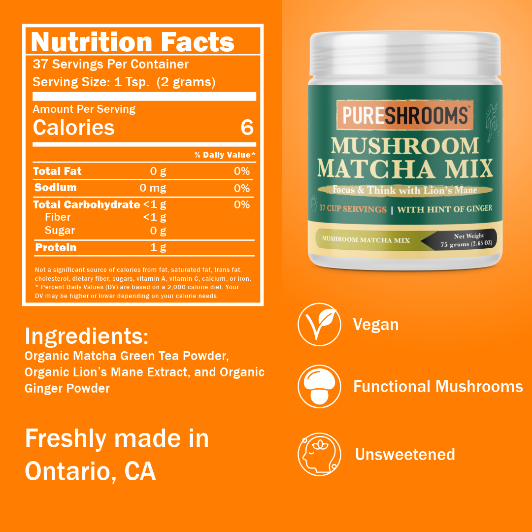 PureShrooms Inc. - Wholesale Health/Detox Tea - Mushroom Matcha Green Tea Mix 37 Servings1