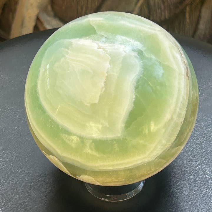 Metaphysical & Healing Crystals - Wholesale Spiritual Stone/Crystal - XXXL PISTACHIO CALCITE SPHERE (95MM-100MM)3