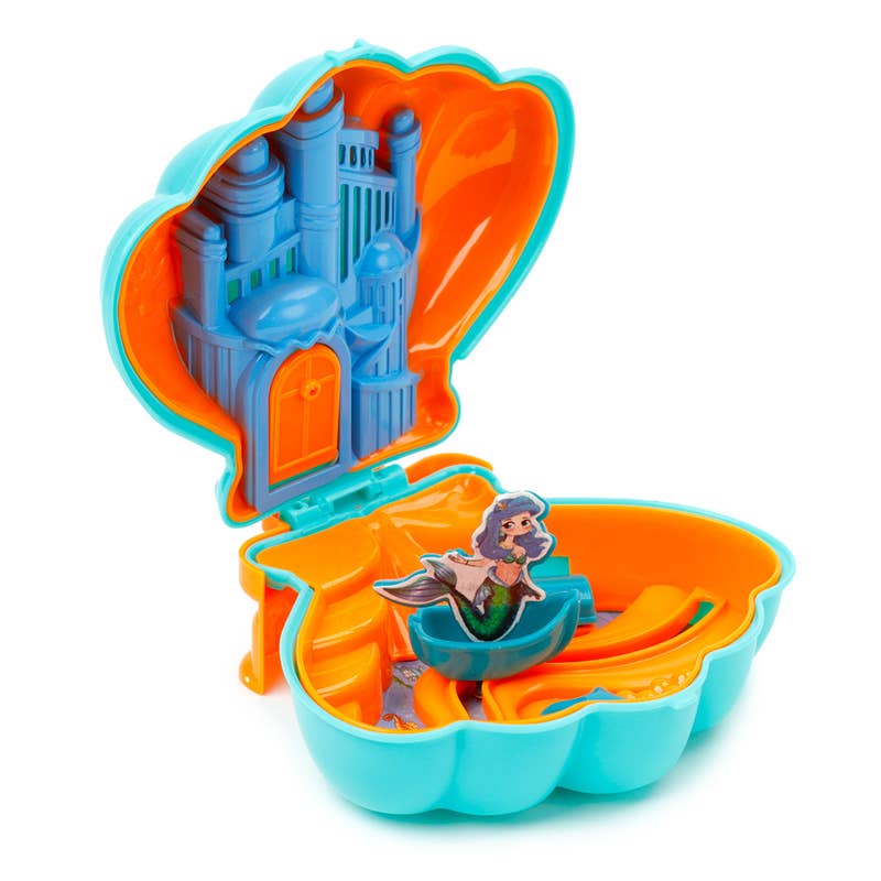 Puckator EU - Wholesale Klassiek speelgoed - Kinderen - Mini pocketwereldspeelgoed in schelpvorm met zeemeermin en prinses1