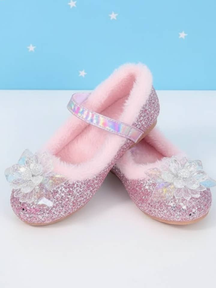 Plush and Glam Fur-Lined Princess Crystal Shoes By Liv and Mia for wholesale by Mia Belle Girls • Wholesale
