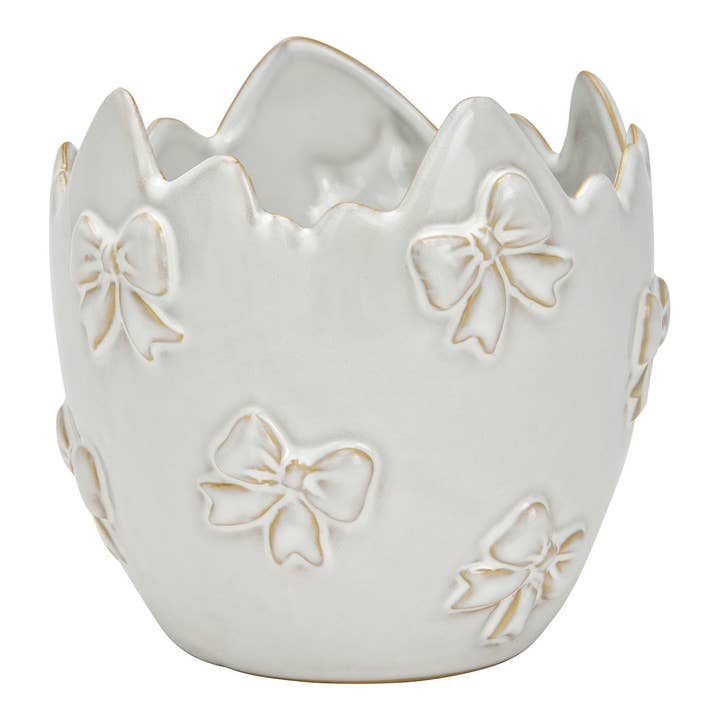 Coupe décorative en porcelaine avec motif de nœuds, Blanc (L/H/P) 13x13x13cm pour la vente par Wurm