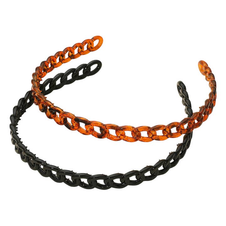 Sensibling Corp. - Wholesale Fashion Headband - Women's - 12 SET OF 2 - Resin Chain Link Headband Set4
