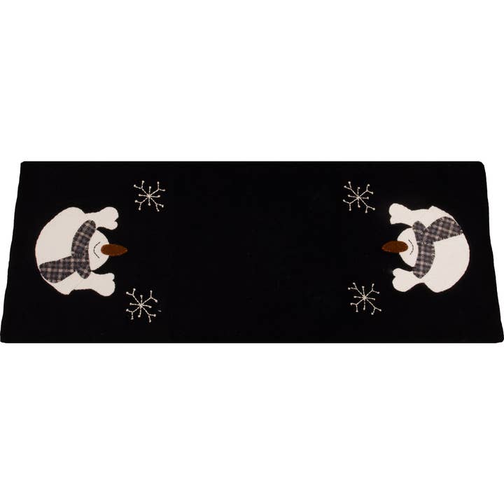 Snow Day Black Table Runner for wholesale by Home Collections by Raghu
