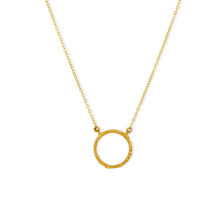 Nia Gold Ring Pendant Necklace for wholesale by Ashiana London