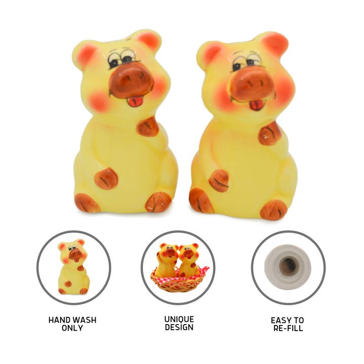 European Heritage Gifts - Wholesale Salt & Pepper Shaker Set - Animal Salt & Pepper Shakers Pigs Basket3
