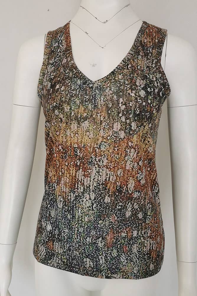 UNISHE - Wholesale Tank Top - Women's - Ethnic Pattern V Neck Tank Top ZZKF8664