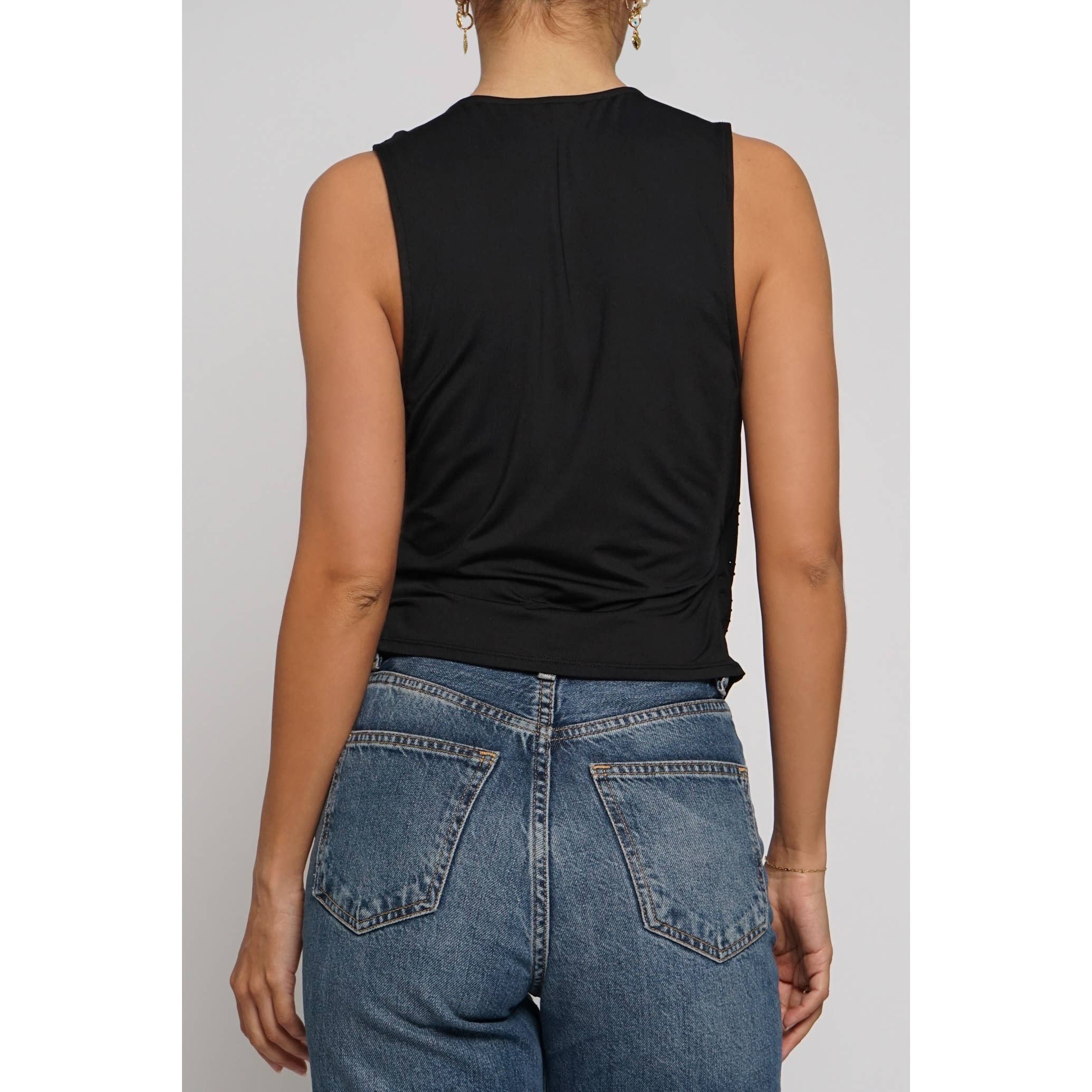 Sans Souci - Venta al por mayor Jersey corto de punto - Mujer - TOP DE PUNTO SIN MANGAS HOT FIX SURPLUS2