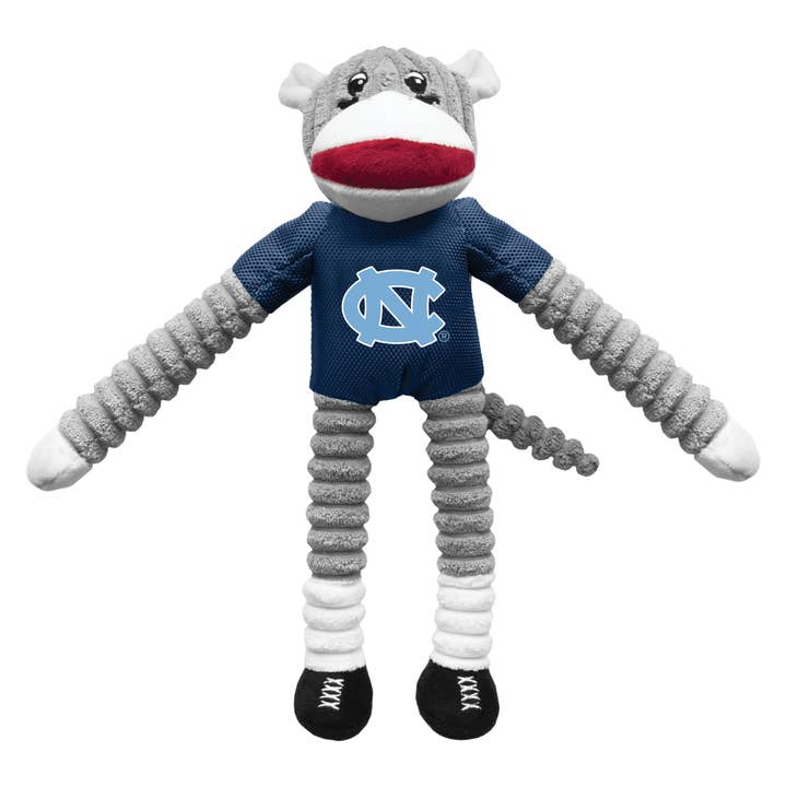 Little Earth Productions - Wholesale Pet Plush Toy - Dog - NCAA North Carolina Tar Heels Team Sock Monkey Pet Toy