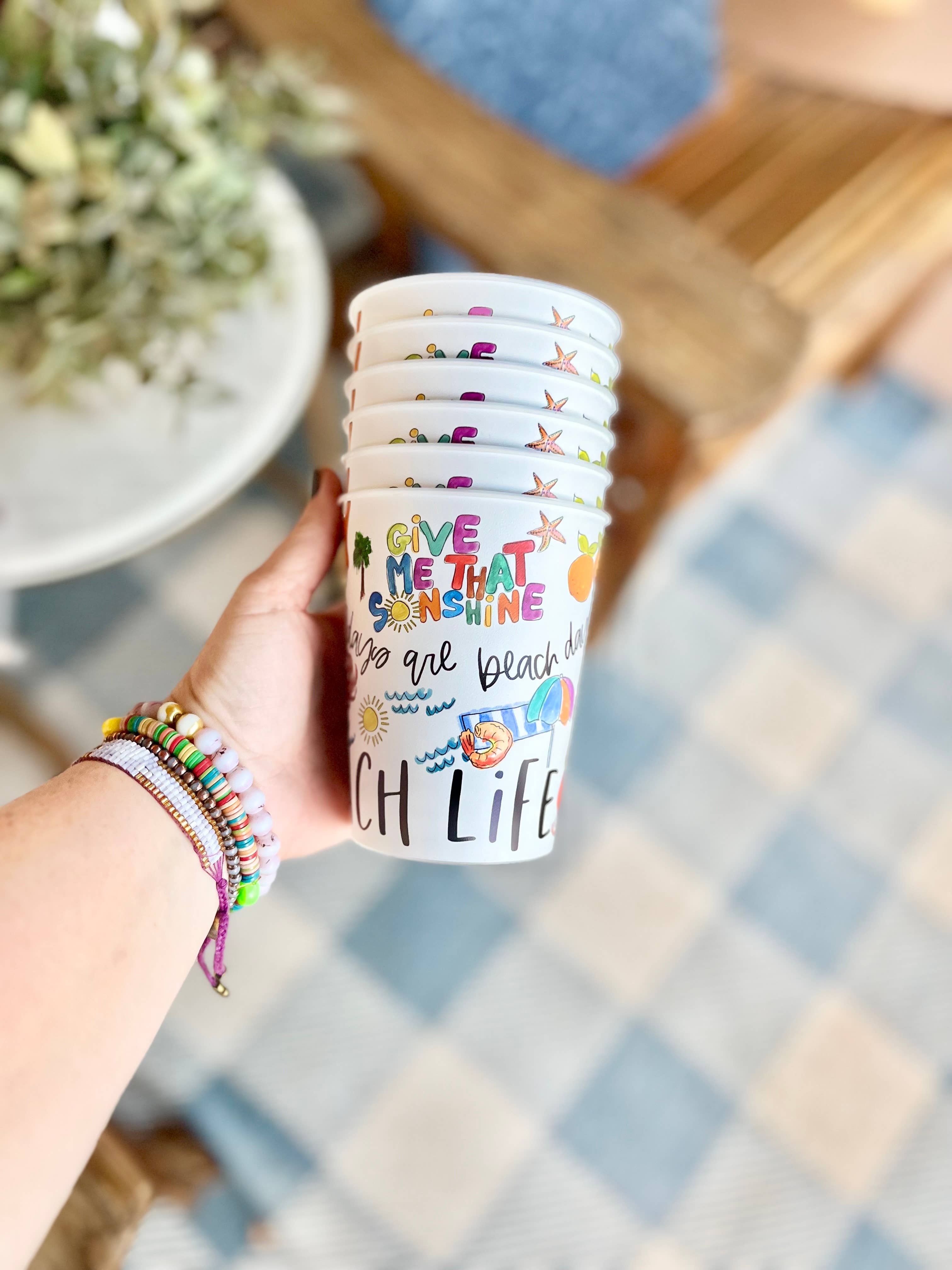 Happy By Rachel, LLC - Wholesale Disposable Cup - Beach Life Reusable Cups, drinkware