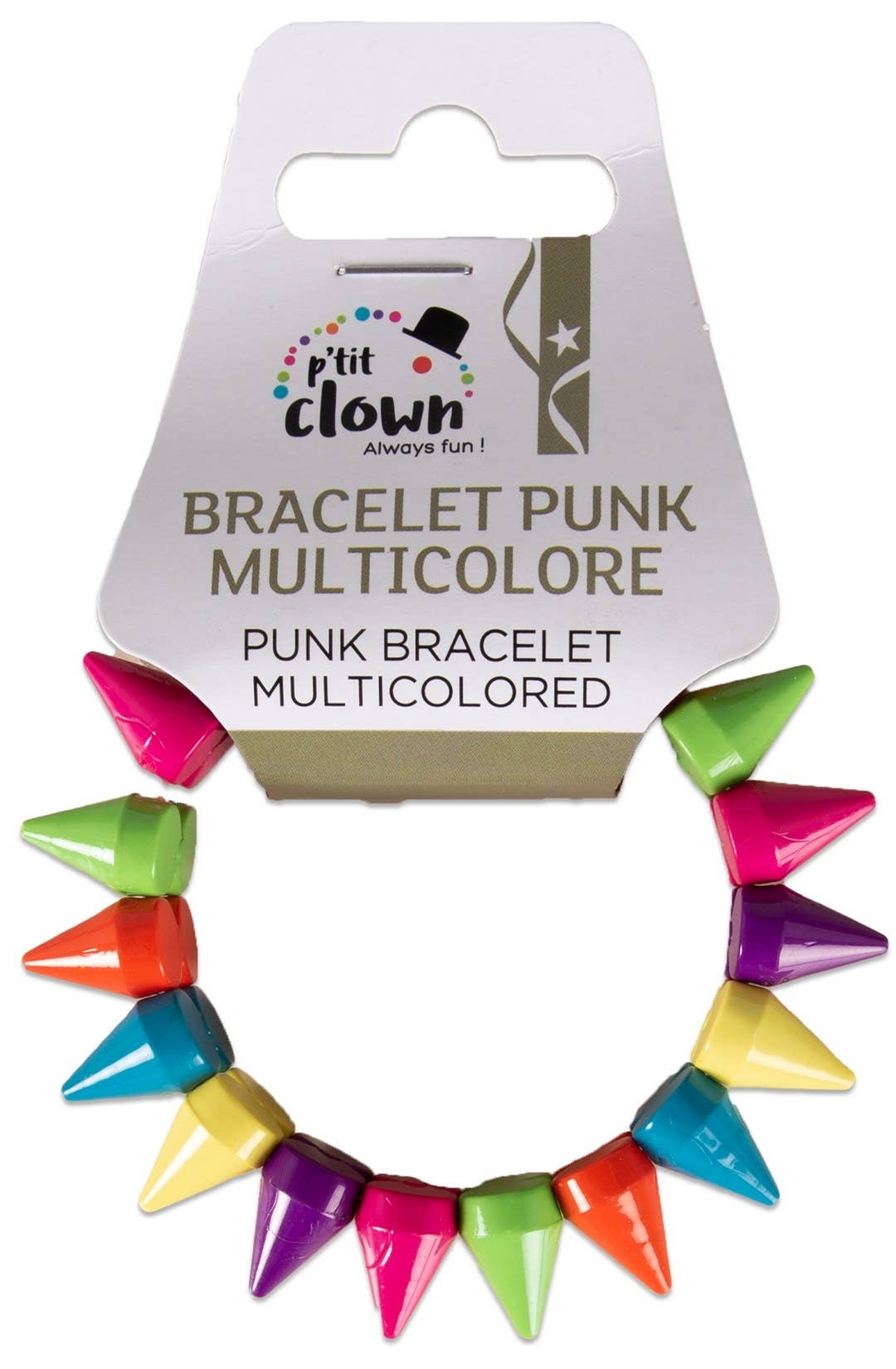 P'tit Clown - Wholesale Costume - Unisex - Punk Bracelet - Fluorescent Multicolor0