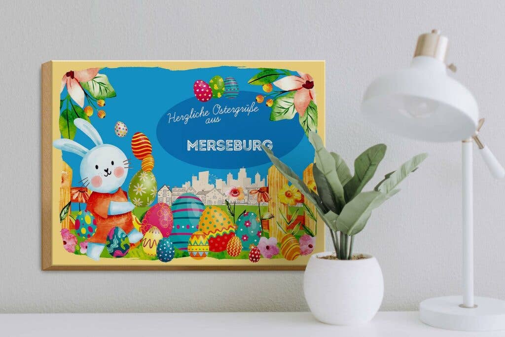 Femer - Wholesale Sign - Merseburg wooden Easter greetings 40 x 30 cm gift decoration3