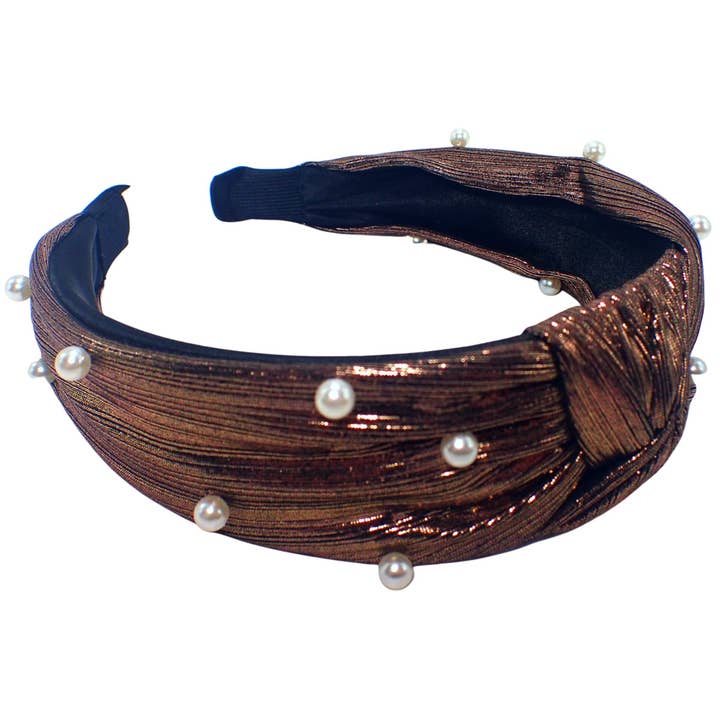 Topkids Accessories - Wholesale Fashion Headband - Women's - Metallic Pearl Knot Alice Bands Adult Women, Hair Accessories for Women, Hair Bands for Women, Thick Headband, Womens Headbands, Head Bands Adult Women, Wide Headbands3