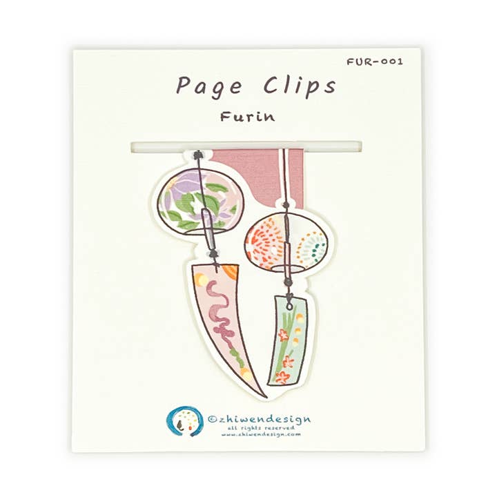 Clip de page Furin (carillon à vent japonais) pour la vente par Zhi Wen Design