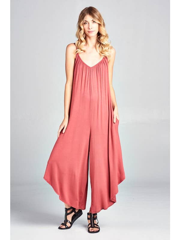 Emerald Collection - Wholesale Jumpsuit - Women's - ETK-4163-PL Solid Jumper with Pockets1